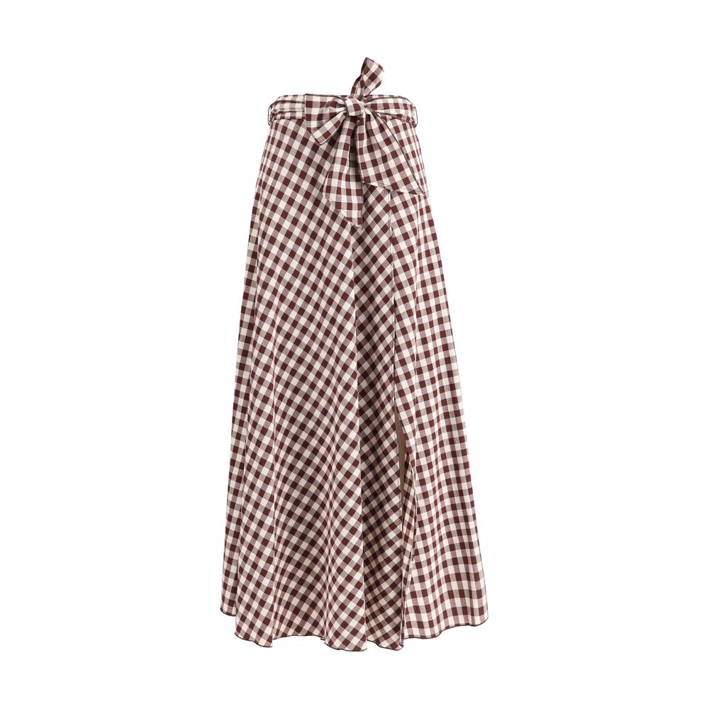 Forte_Forte Vichy Print Wallet Skirt