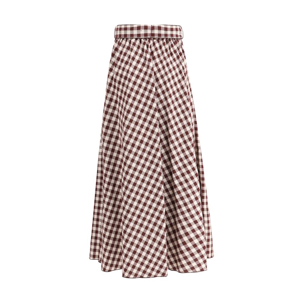 Forte_Forte Vichy Print Wallet Skirt