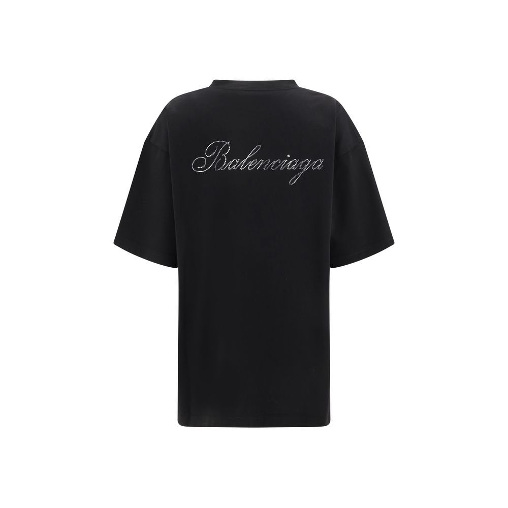 Balenciaga Logo rhinestones T-shirt