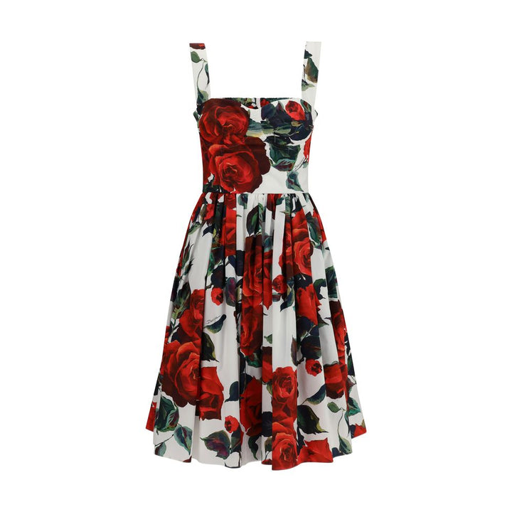 Dolce & Gabbana Rose Patterned Midi Dress