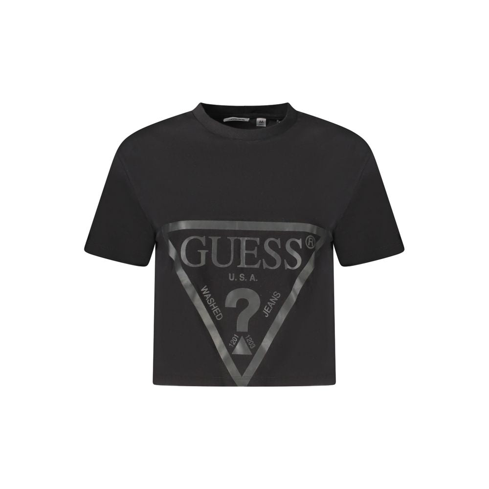 Guess Jeans Black Cotton Women T-Shirt