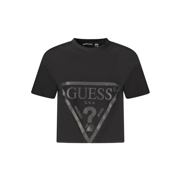 Guess Jeans Black Cotton Women T-Shirt