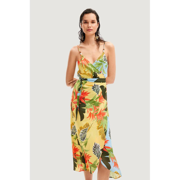 Desigual Yellow Viscose Dress