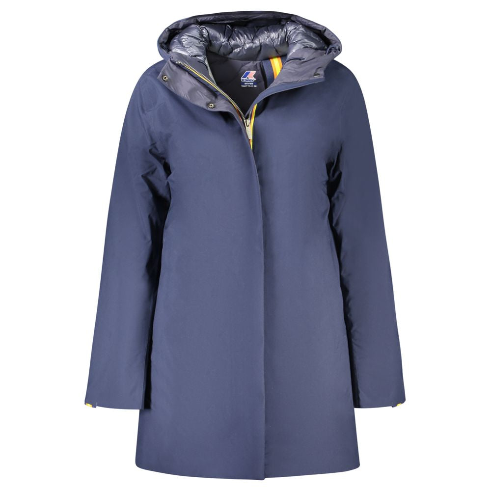 K-WAY Blue Polyester Women Coat