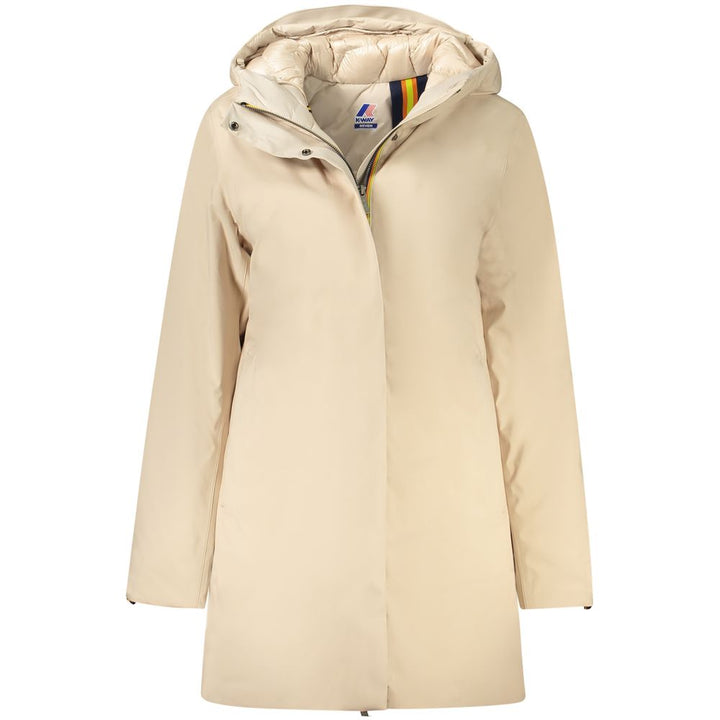 K-WAY Beige Polyester Women Coat