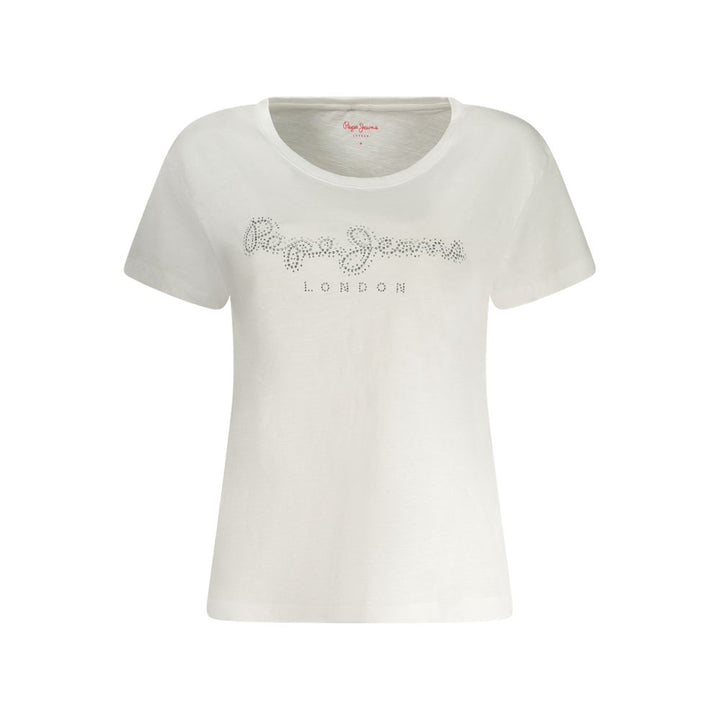 Pepe Jeans White Cotton Women T-Shirt