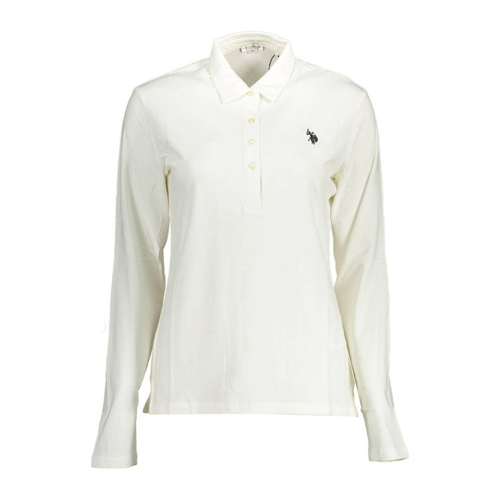 U.S. POLO ASSN. White Cotton Women Polo Shirt