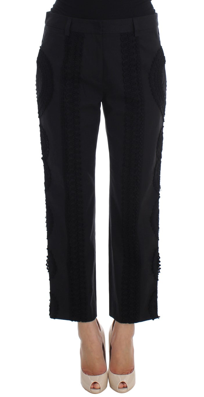 Dolce & Gabbana Elegant Black Torero Capri Pants