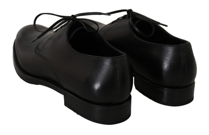 Dolce & Gabbana Elegant Black Leather Derby Dress Shoes