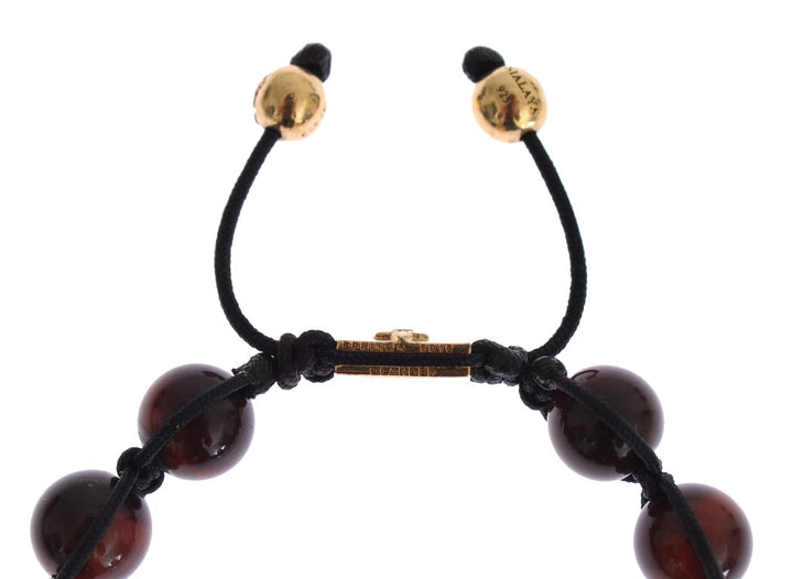 Nialaya Radiant Red Tiger Eye & CZ Gold Bracelet